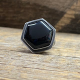 Hexagon Black Onyx Ring