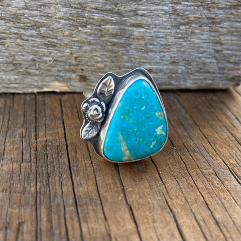 Turquoise Ring with Rose