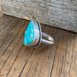 Turquoise Ring with Rose