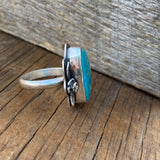 Turquoise Ring with Rose