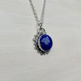 Lapis Lazuli Stamped Necklace