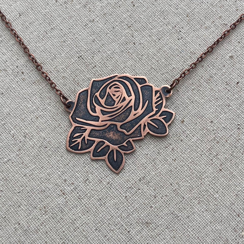 Rose - in etched copper