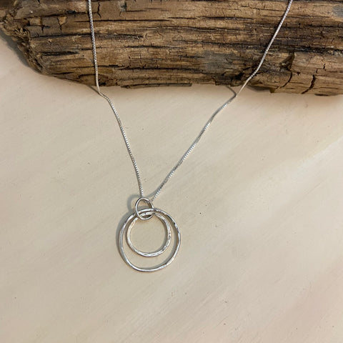 Sterling Silver Double Circle Necklace