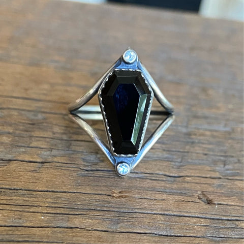 Black Onyx Coffin Ring