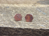 Hexagon Textured Stud Earrings