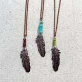 Copper Feather Necklace