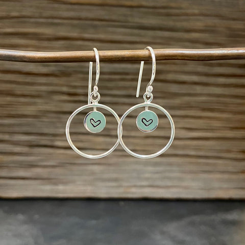 Encircled Heart Earrings