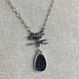 Raven with Druzy Quartz Necklace