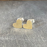 Textured Heart Stud Earrings