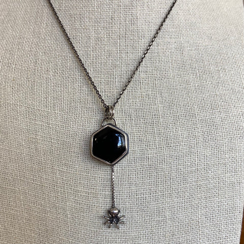 Black Onyx Spider Necklace