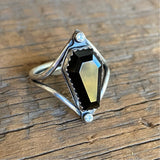 Black Onyx Coffin Ring