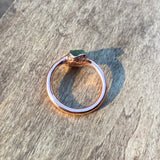 Rough Peridot and Copper Ring