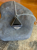 Black Onyx Triangle Necklace