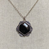 Black Onyx Hexagon Necklace