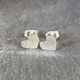 Textured Heart Stud Earrings