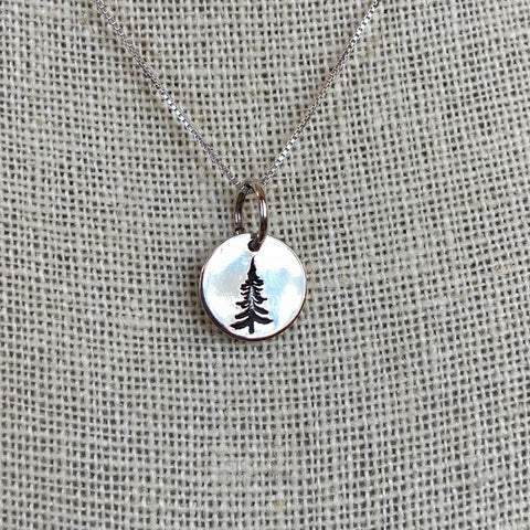 Evergreen - Stamped Disc Necklace