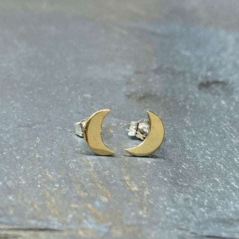 Crescent Moon Stud Earrings