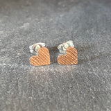 Textured Heart Stud Earrings