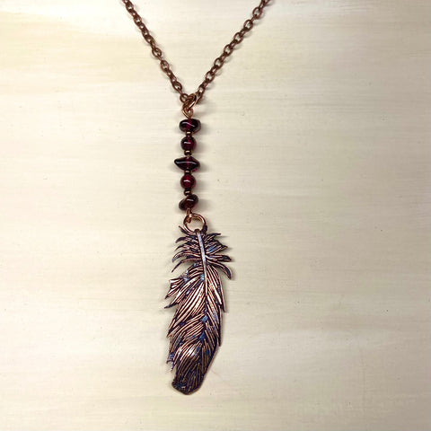 Copper Feather Necklace