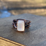 Rainbow Shell and Copper Ring