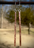 Copper or Golden Brass Bar Earrings